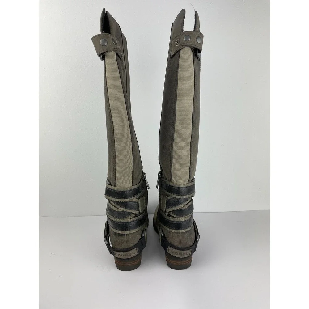 Sorel Lolla Women's Size US 6.5 Green Waterproof Tall Leather Boots NWOB